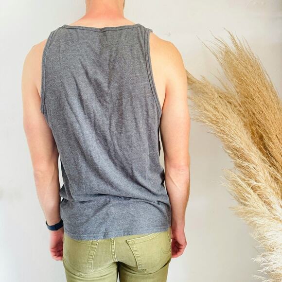 MENS VOLCOM Dark Heather Grey Gray Sleeveless Tank Top Relaxed Tee Shirt M - Picture 10 of 10